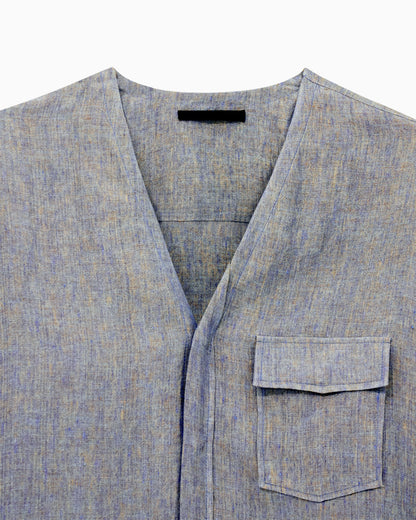Shirt jacket in pure linen canvas