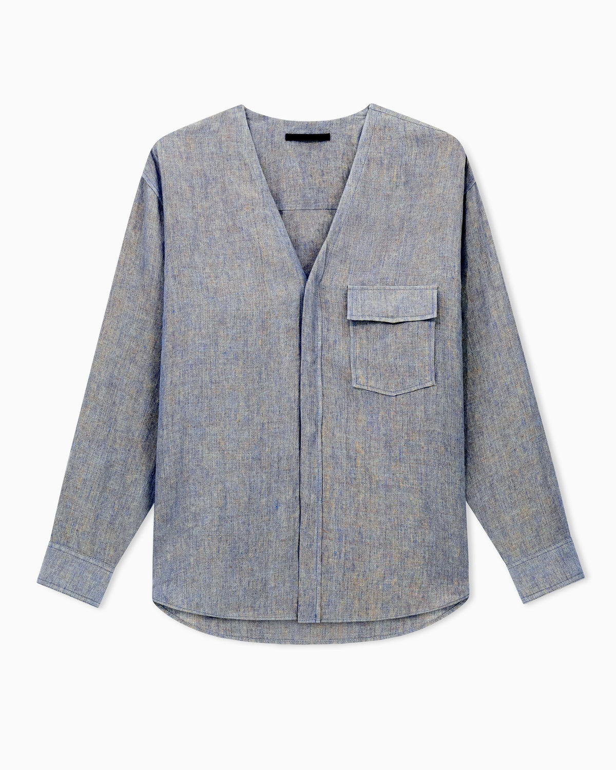 Shirt jacket in pure linen canvas