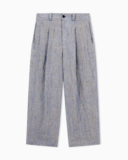 Single-dart, pure linen canvas trousers