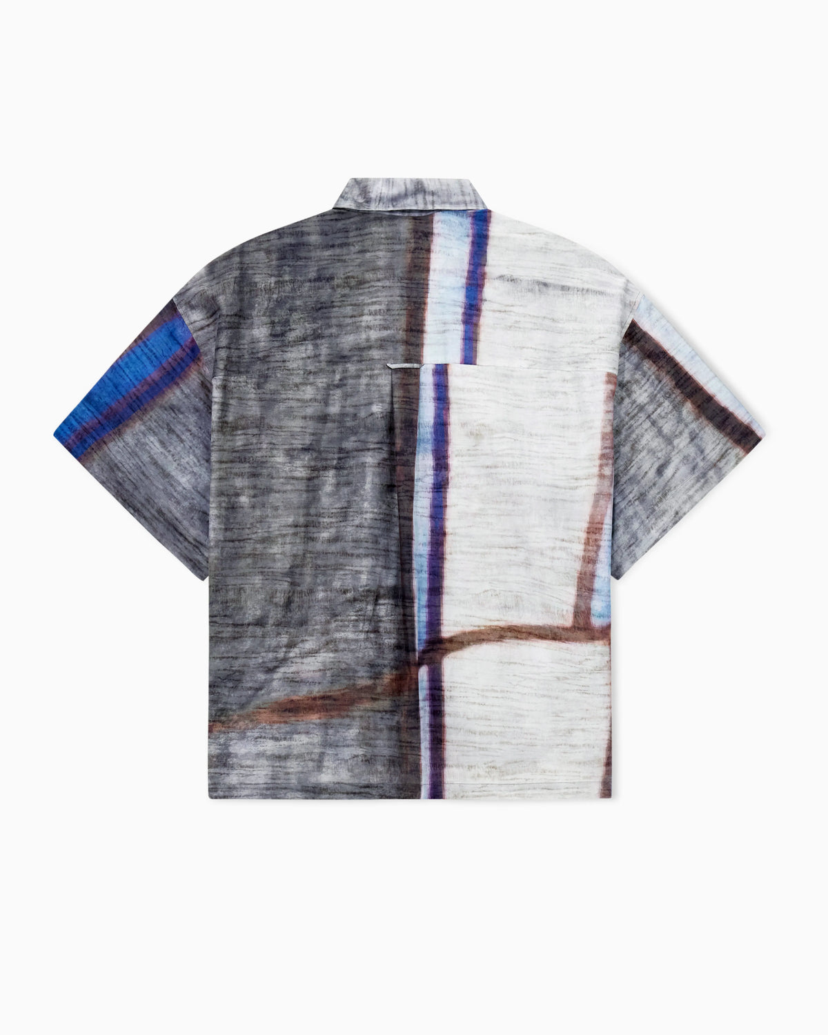 Printed cotton and silk short-sleeved shirt