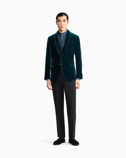 Single-breasted velvet jacket