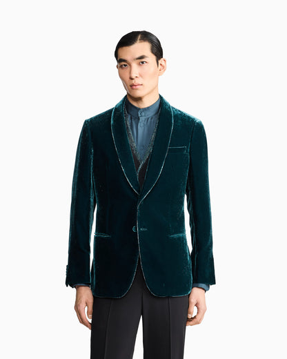 Single-breasted velvet jacket