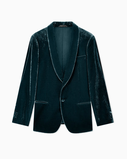 Single-breasted velvet jacket