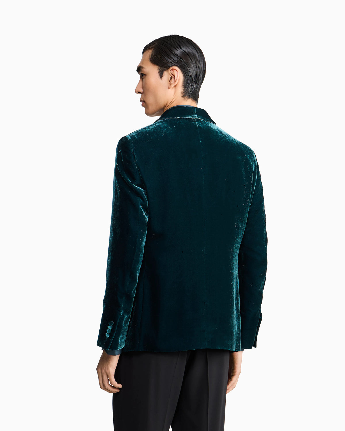Single-breasted velvet jacket