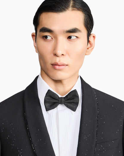 Single-breasted jacket in wool crepe