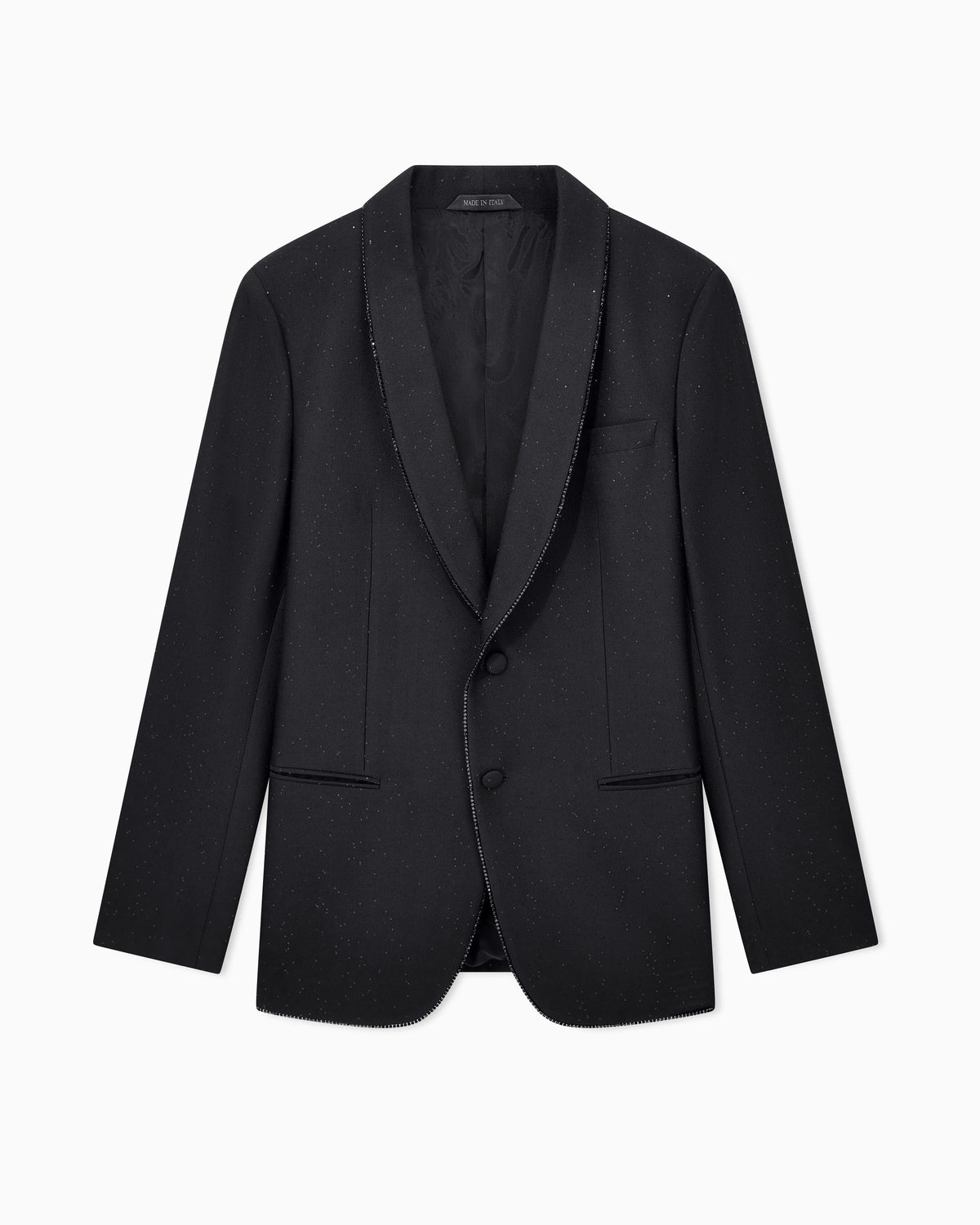 Single-breasted jacket in wool crepe