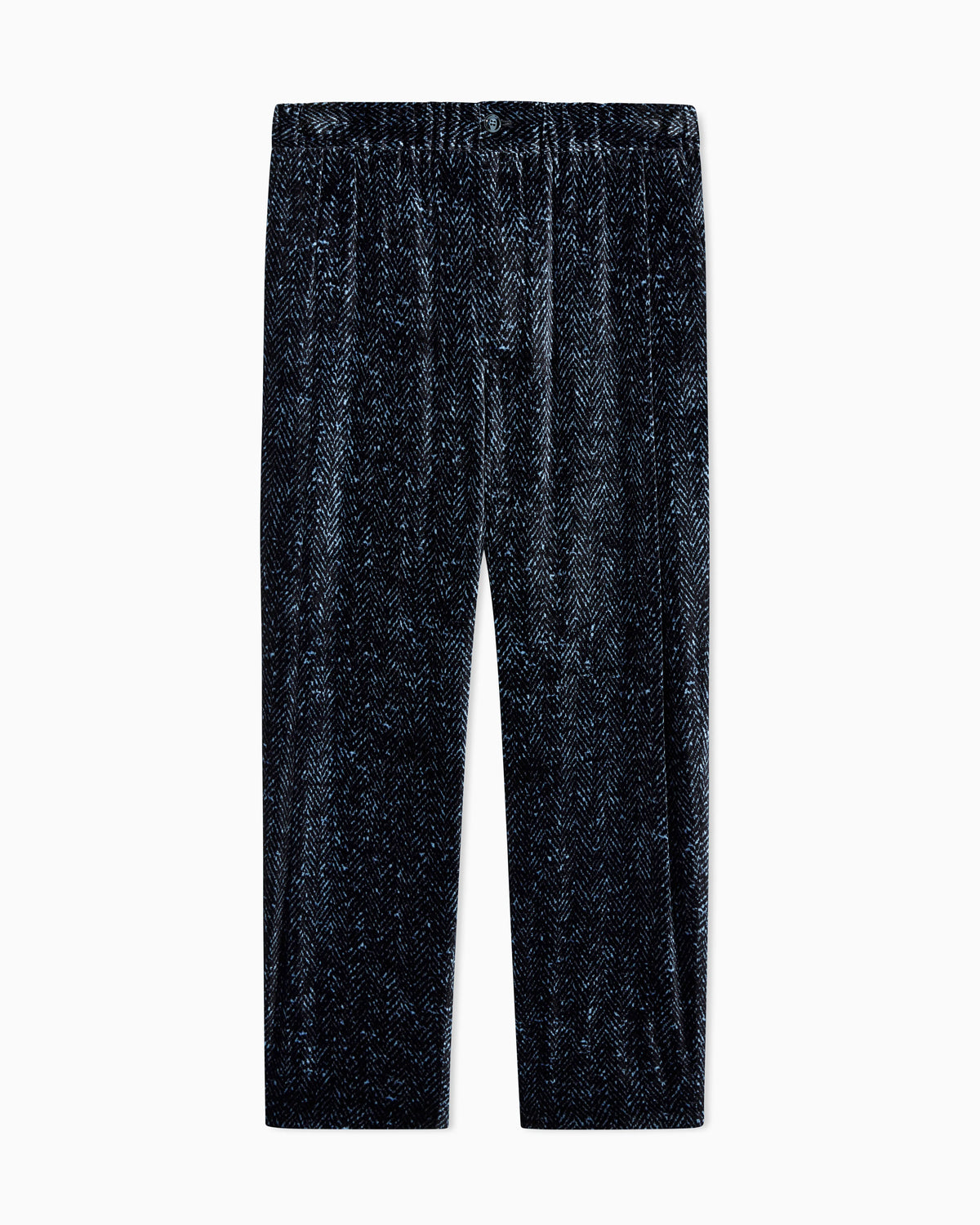 Chevron print velvet trousers