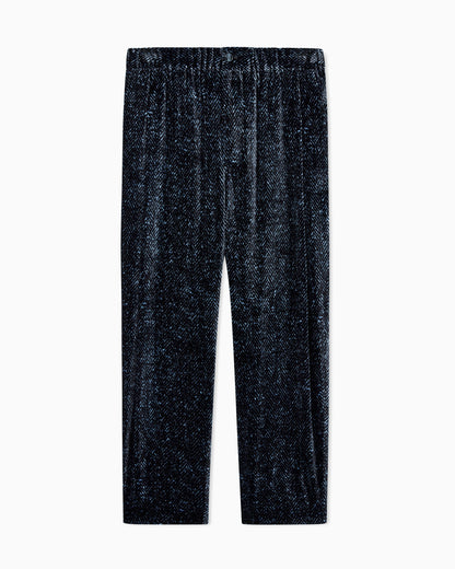 Chevron print velvet trousers