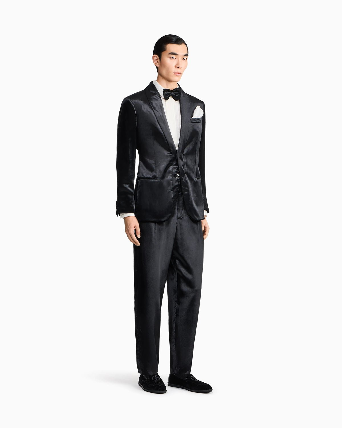 Velvet single-pleated trousers