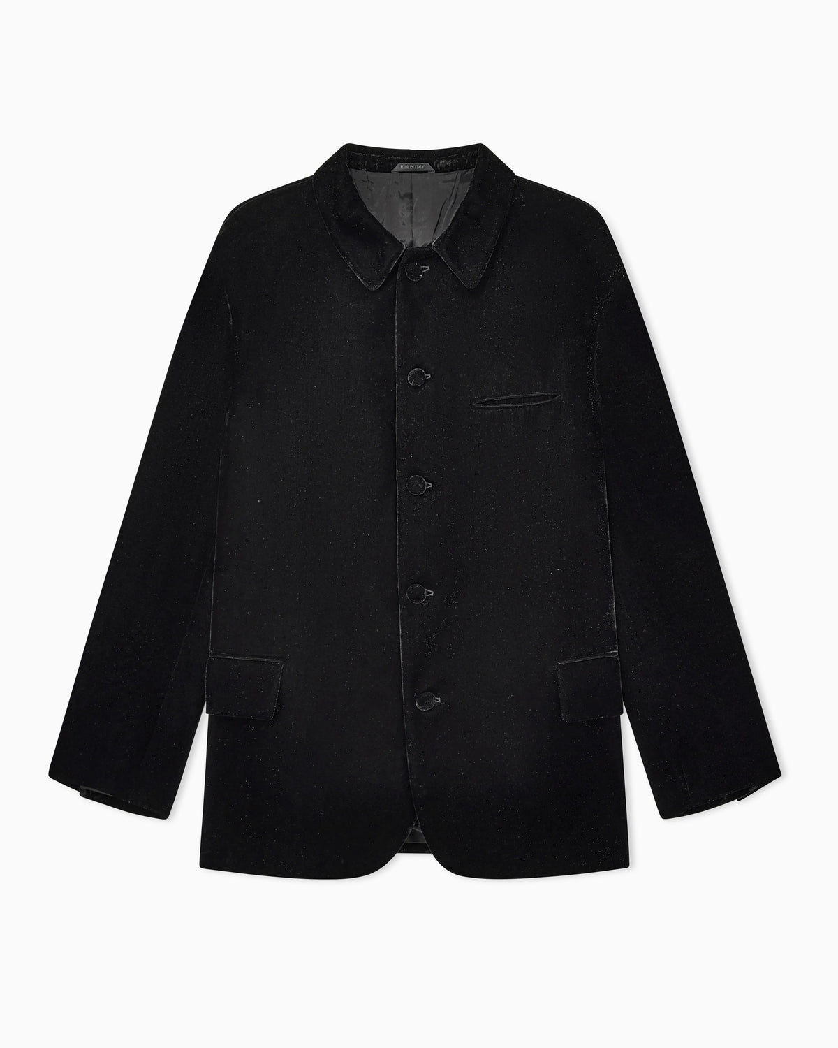 Velvet shirt jacket