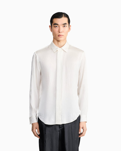 Hammered silk satin shirt