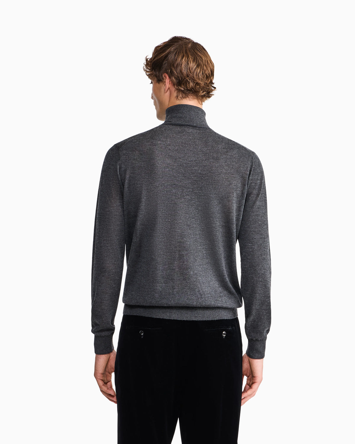 Sweater regular fit plain knit cashmere