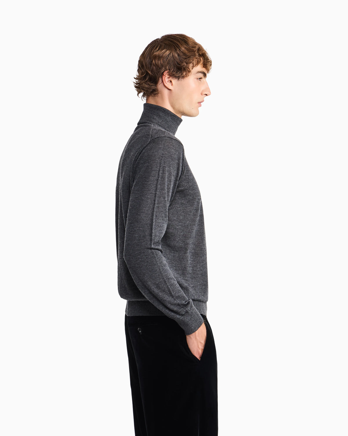 Sweater regular fit plain knit cashmere