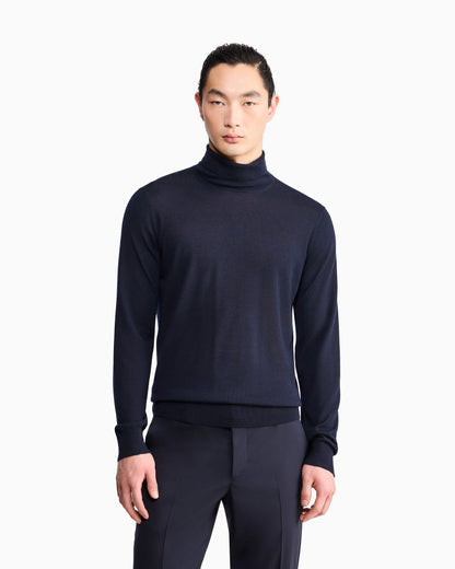 Sweater regular fit plain knit cashmere