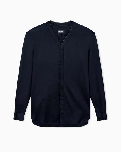 Cotton shirt with rhinestone detail