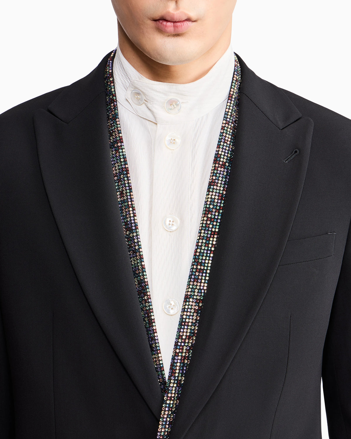 Soho Line single-breasted tuxedo jacket in wool crêpe