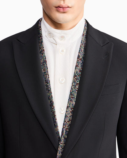 Soho Line single-breasted tuxedo jacket in wool crêpe