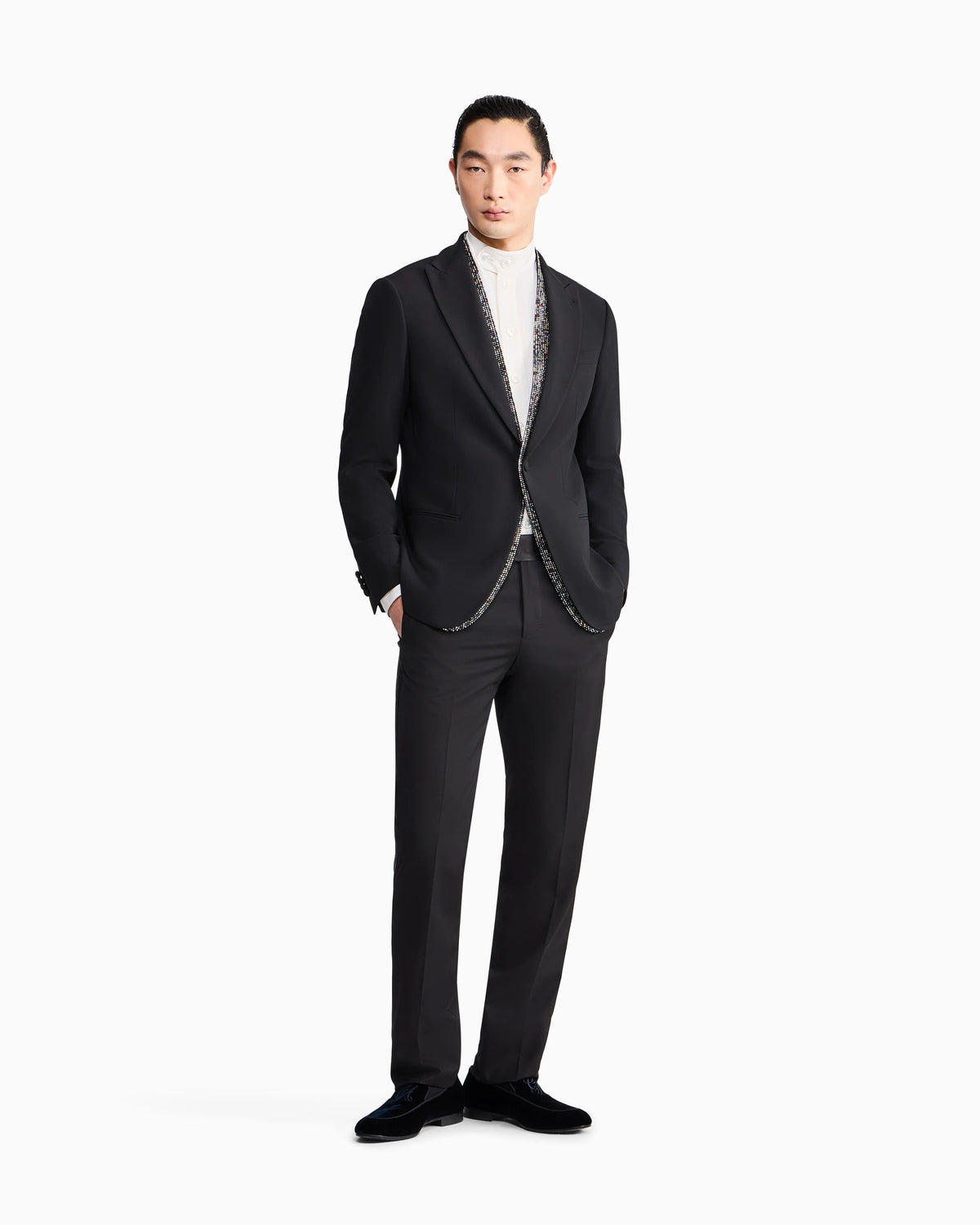 Soho Line single-breasted tuxedo jacket in wool crêpe