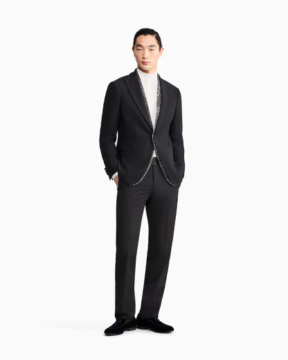 Soho Line single-breasted tuxedo jacket in wool crêpe