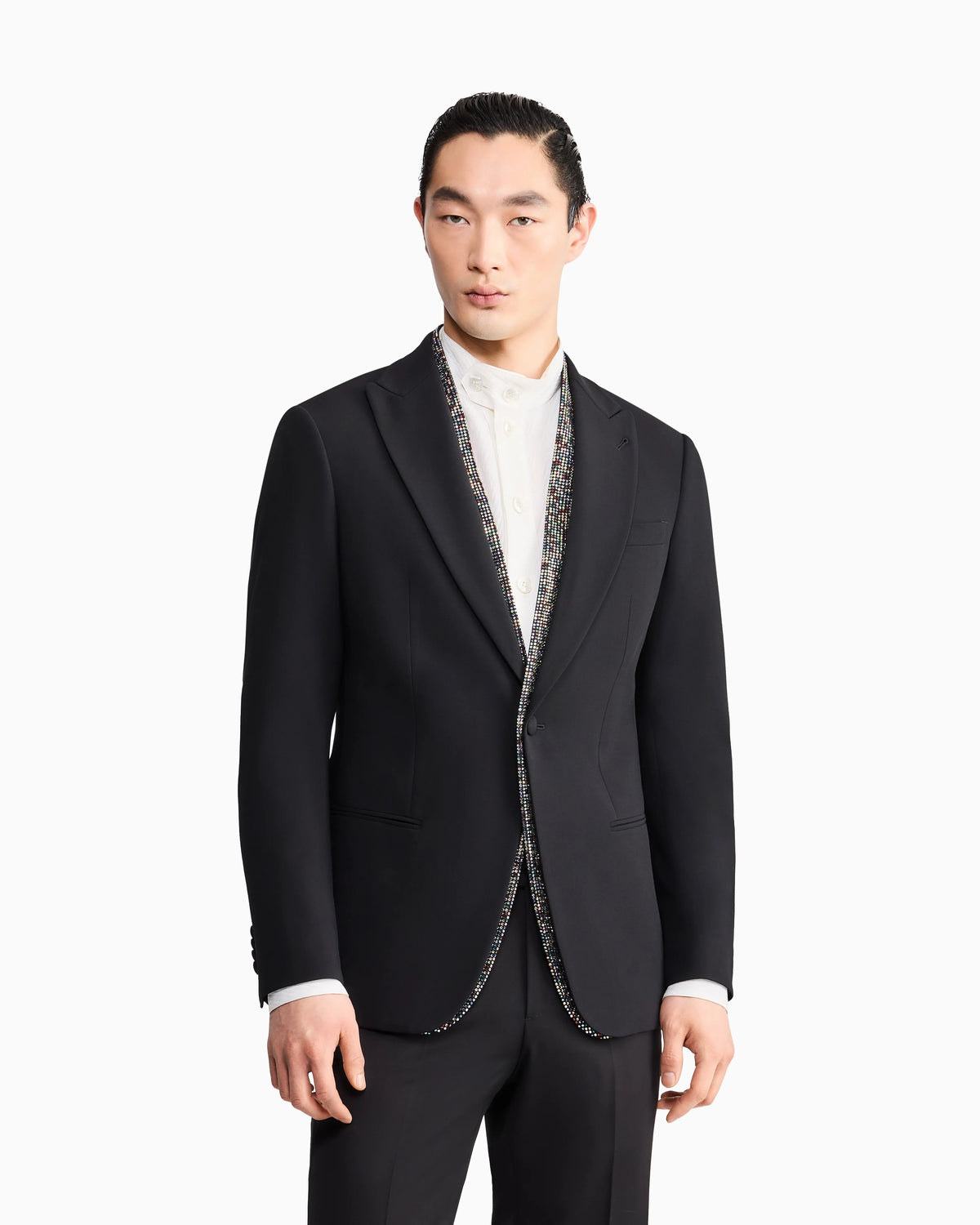 Soho Line single-breasted tuxedo jacket in wool crêpe