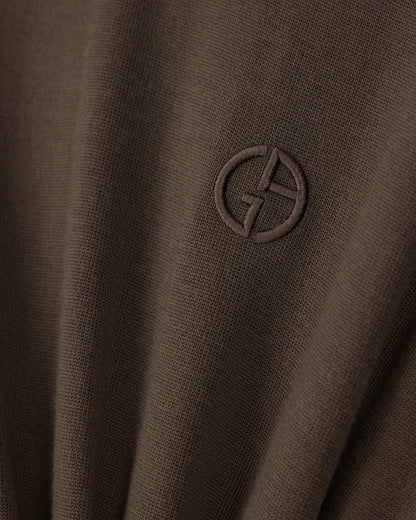 Slim-fit sweater in plain knit virgin wool