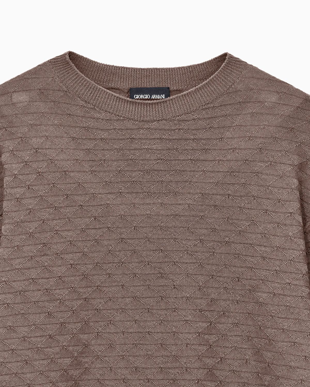Sweater with regular fit in virgin wool with triangle weave