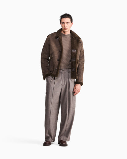 Sweater with regular fit in virgin wool with triangle weave