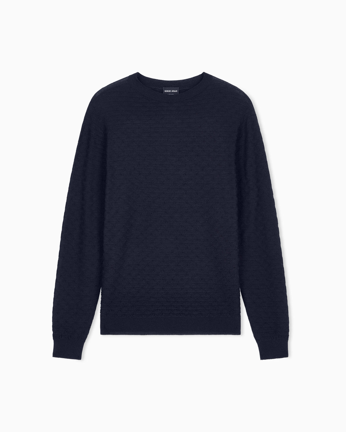 Sweater with regular fit in virgin wool with triangle weave