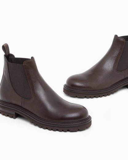 Boots in nappa leather and rubber