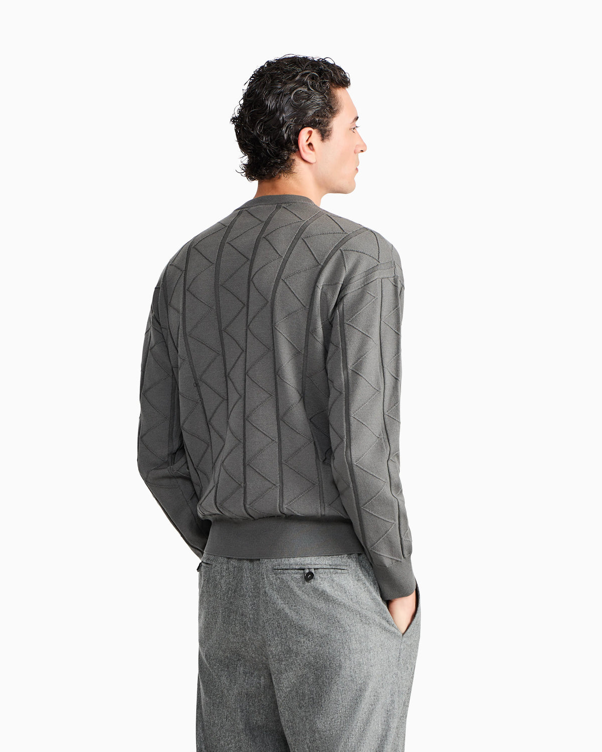 Sweater regular fit chevron virgin wool