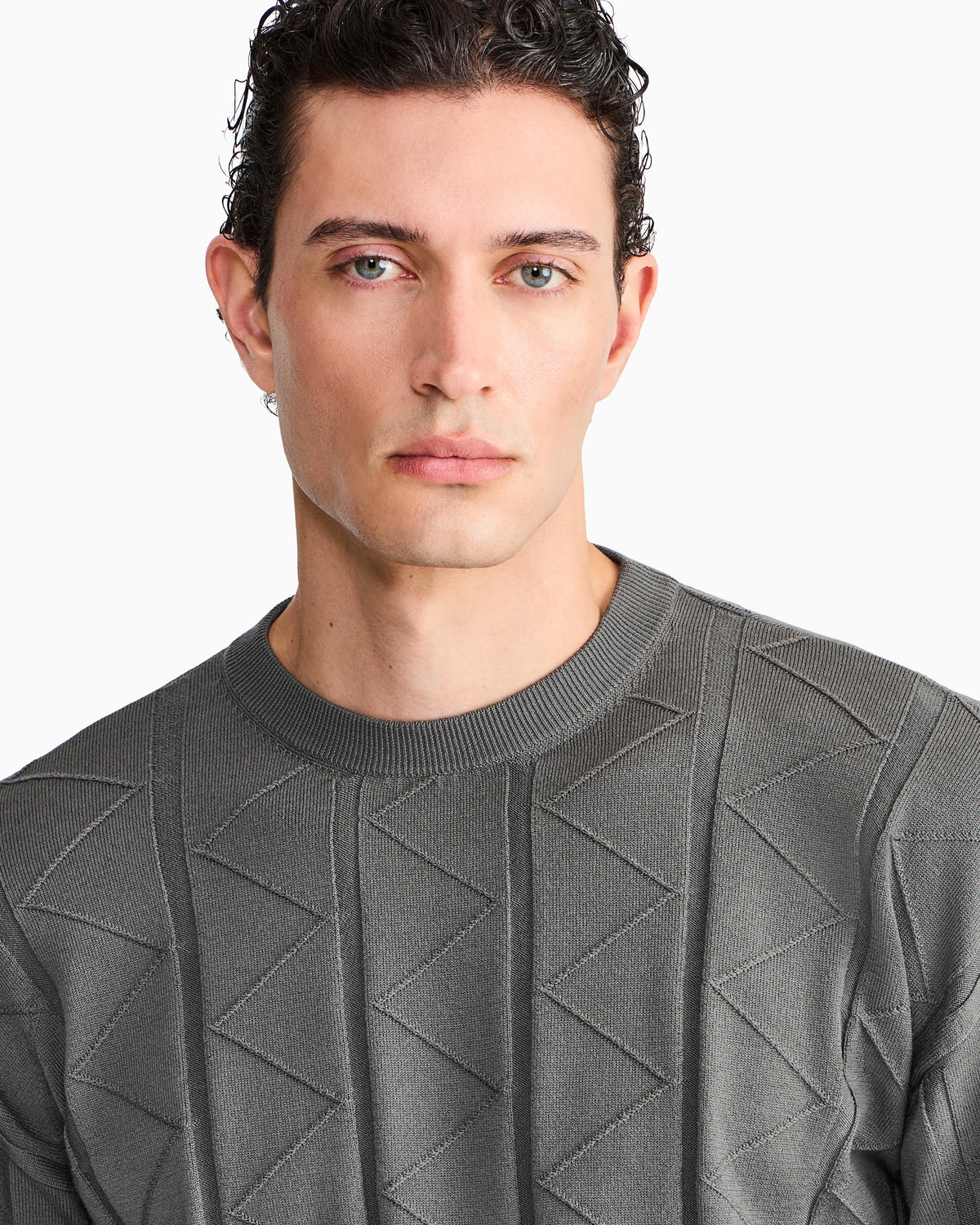Sweater regular fit chevron virgin wool