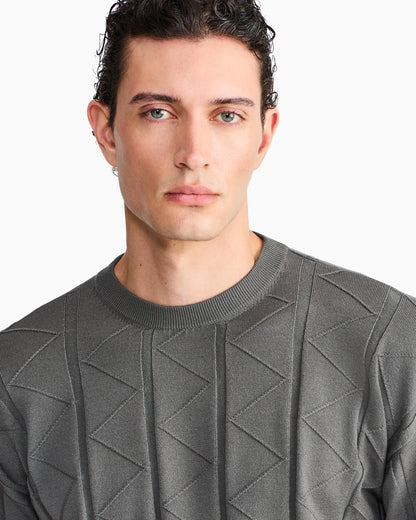 Sweater regular fit chevron virgin wool