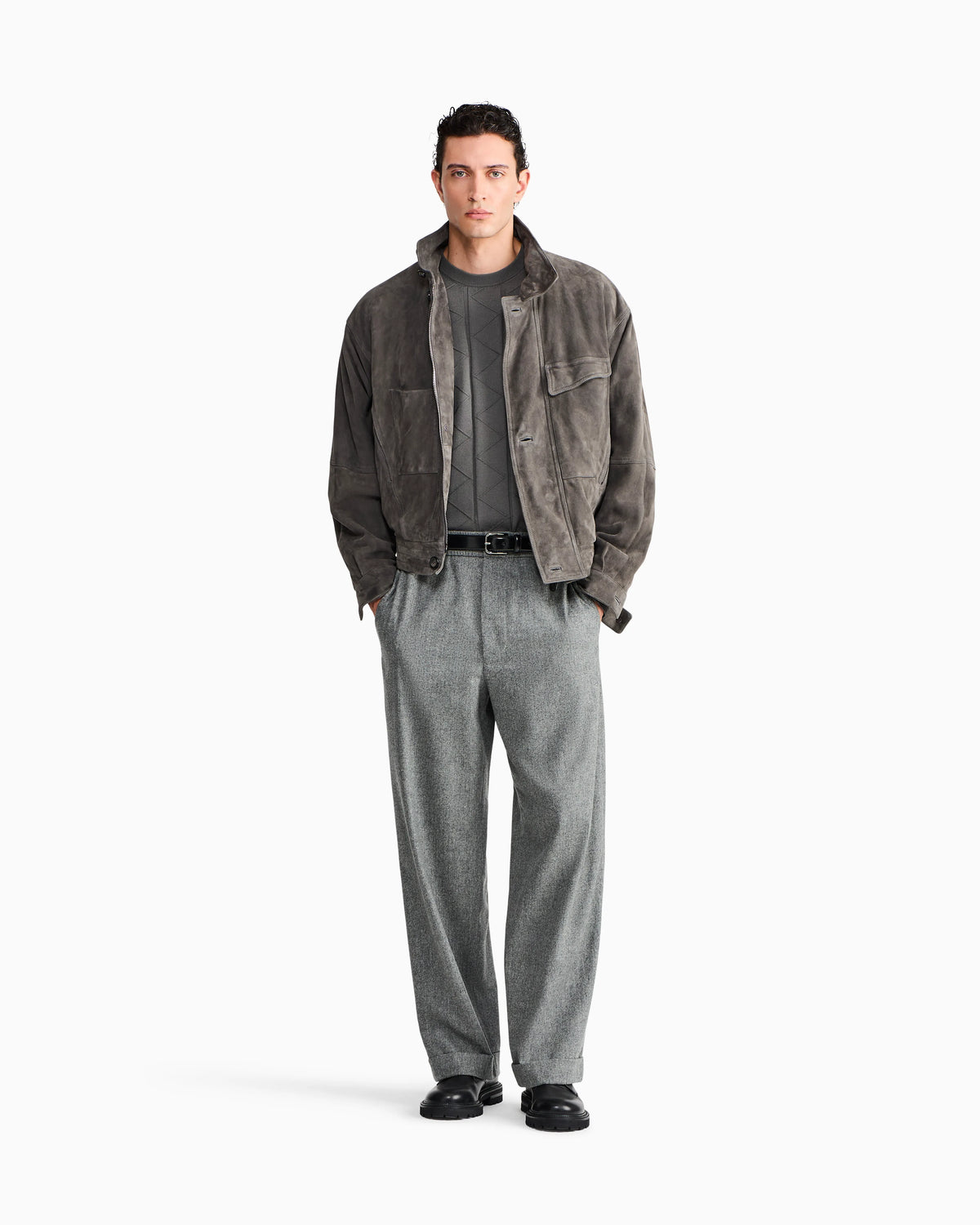 Sweater regular fit chevron virgin wool