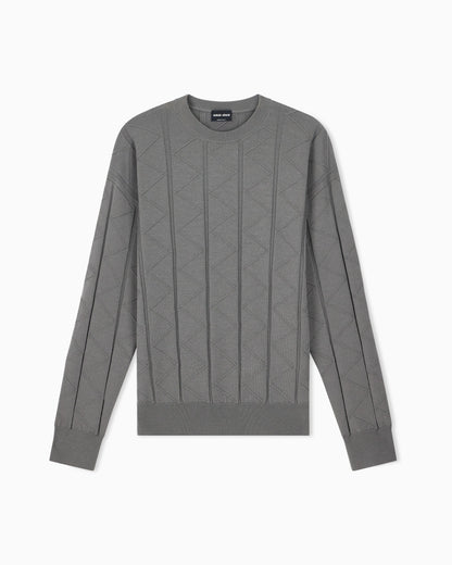 Sweater regular fit chevron virgin wool