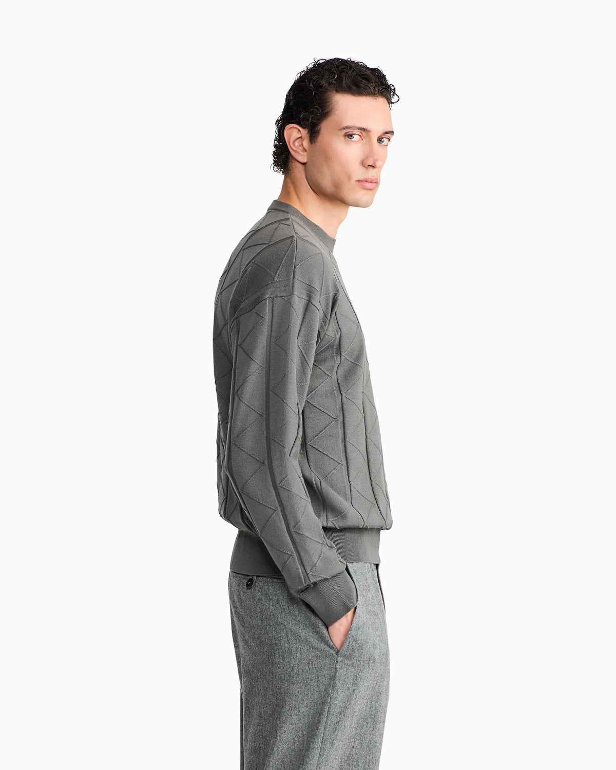 Sweater regular fit chevron virgin wool