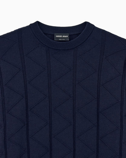 Sweater regular fit chevron virgin wool