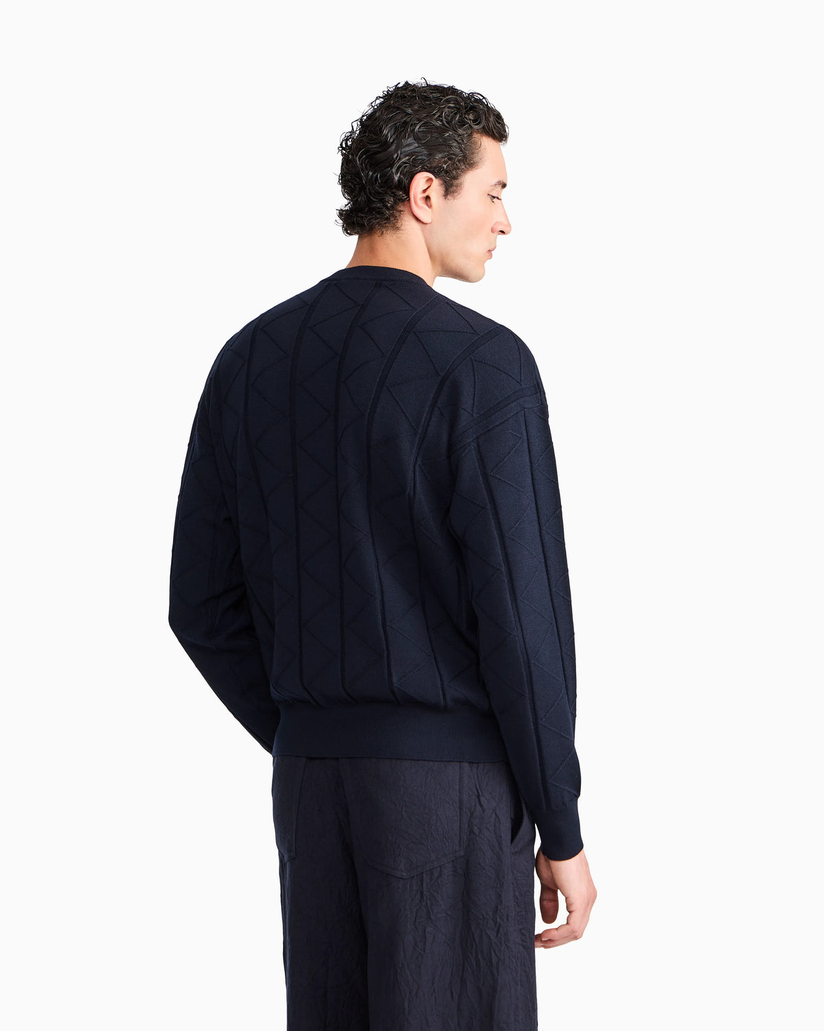 Sweater regular fit chevron virgin wool