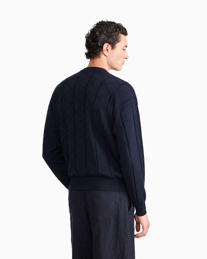 Sweater regular fit chevron virgin wool