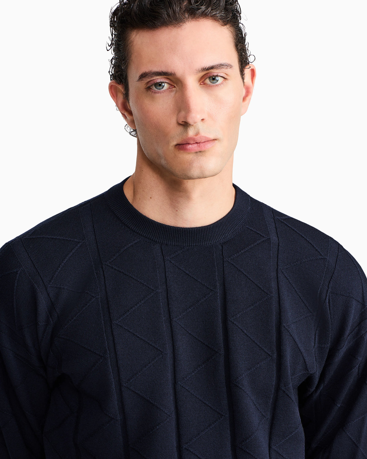 Sweater regular fit chevron virgin wool