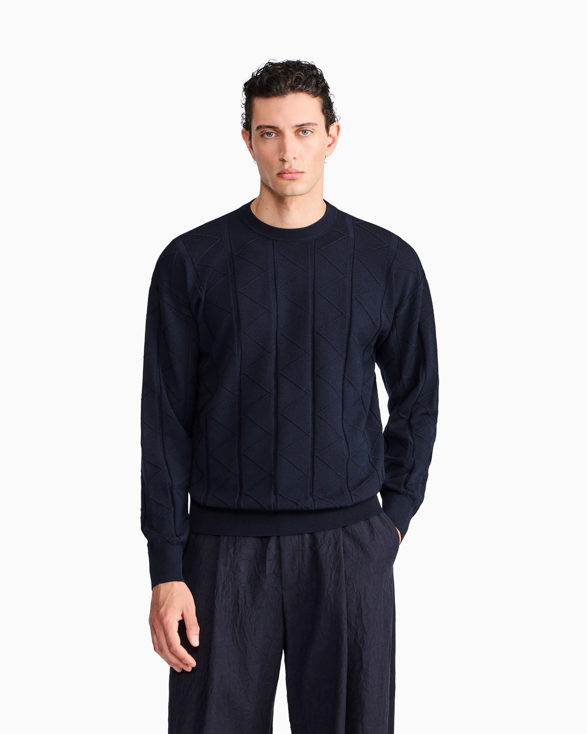 Sweater regular fit chevron virgin wool