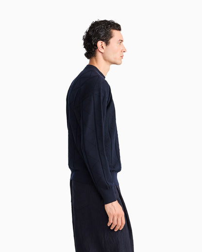 Sweater regular fit chevron virgin wool
