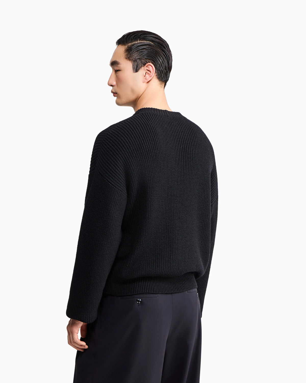 Sweater regular fit virgin wool half cardigan stitch