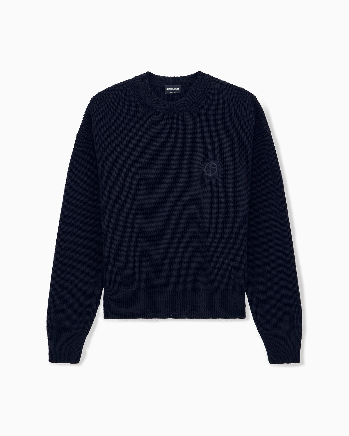 Sweater regular fit virgin wool half cardigan stitch