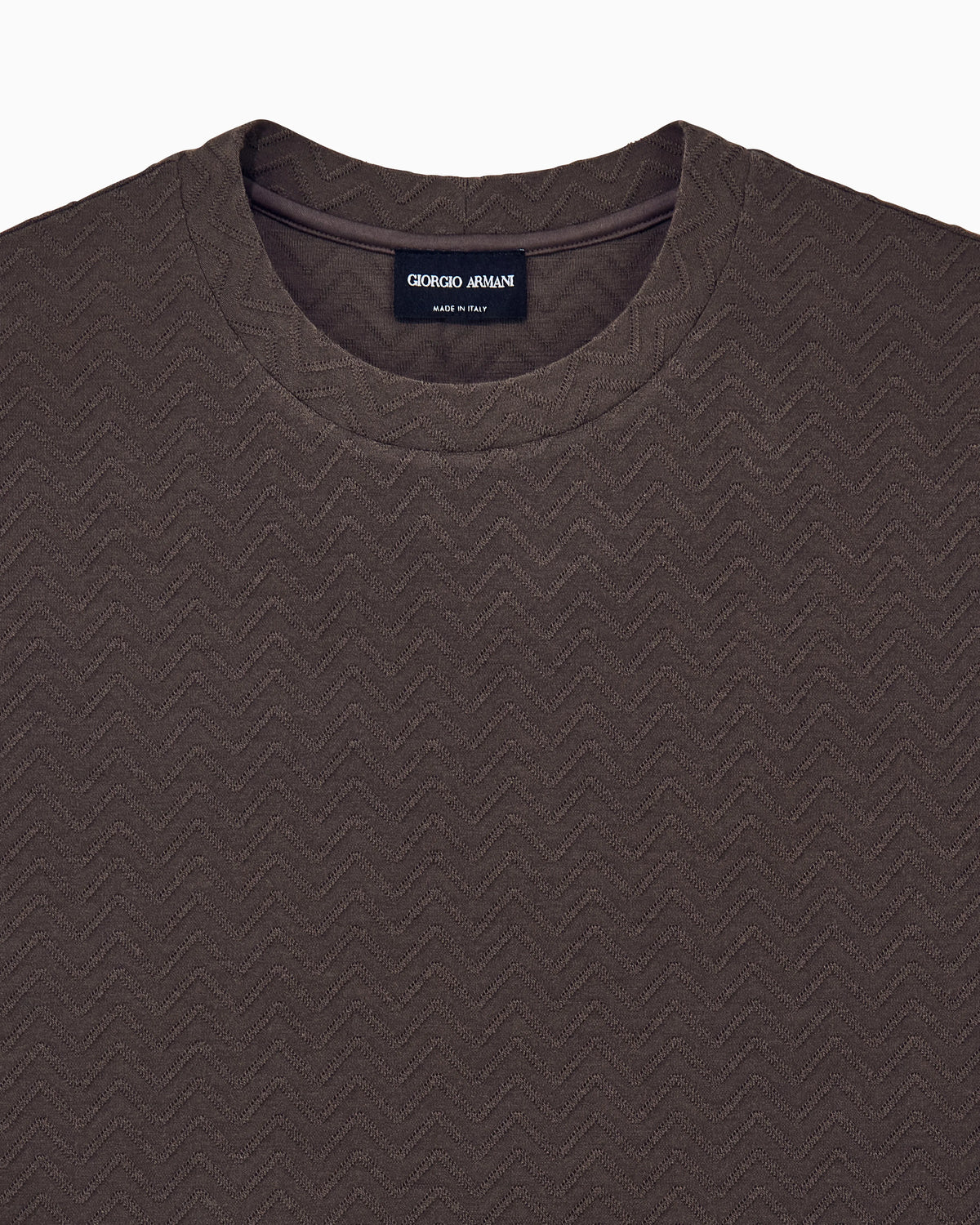 T-shirt regular fit chevron jacquard stretch virgin wool