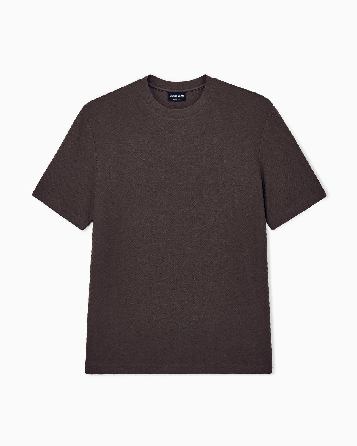 T-shirt regular fit chevron jacquard stretch virgin wool
