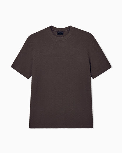 T-shirt regular fit chevron jacquard stretch virgin wool