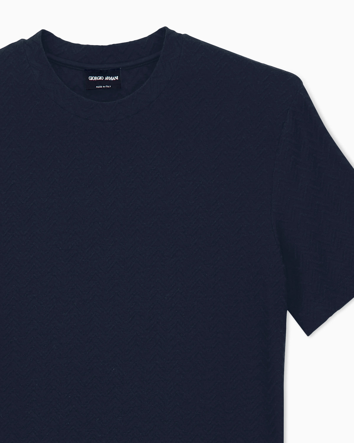 T-shirt regular fit chevron jacquard stretch virgin wool