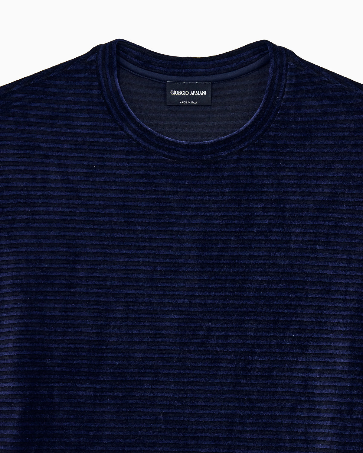 T-shirt regular fit in striped jacquard chenille jersey
