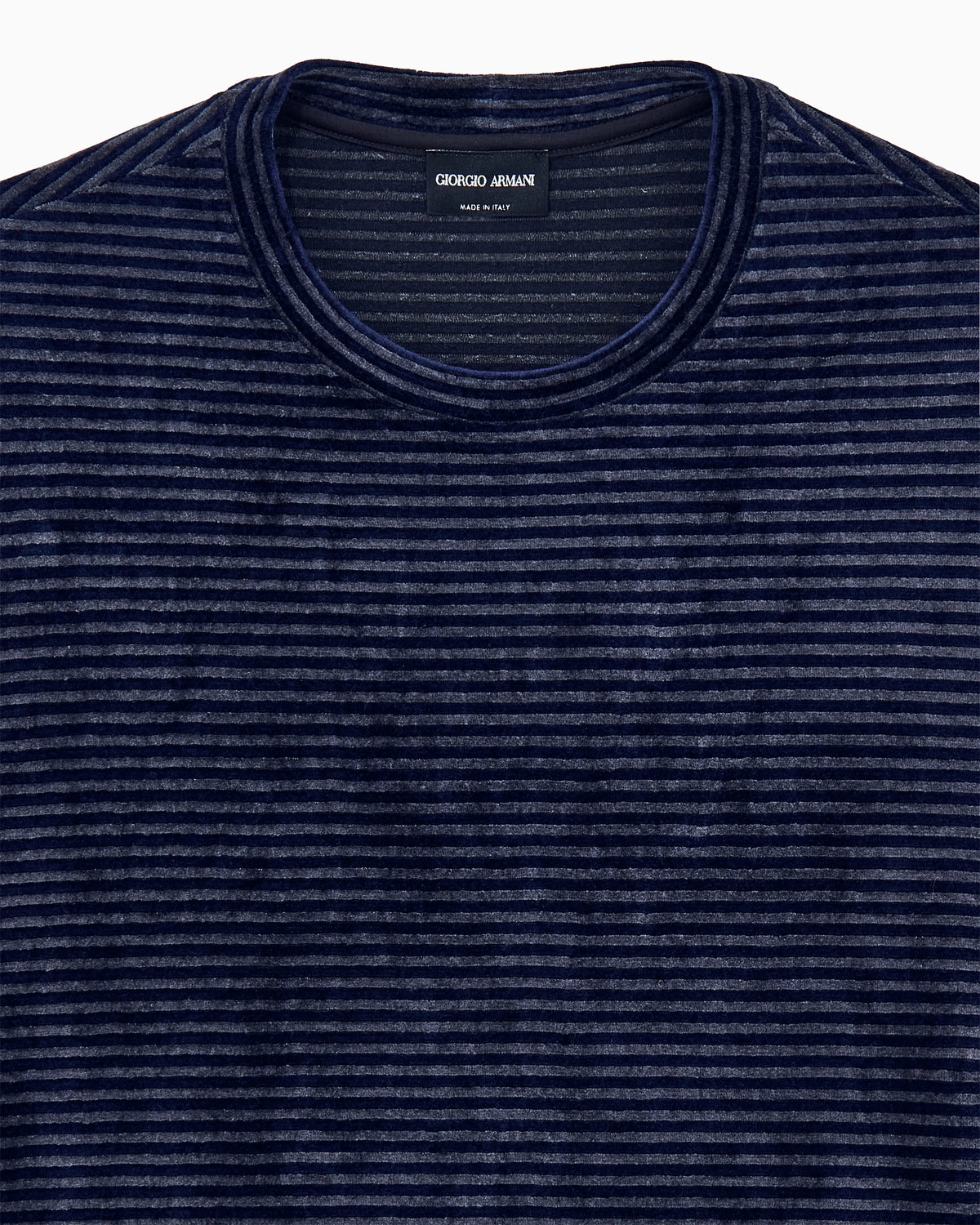 T-shirt regular fit in striped jacquard chenille jersey