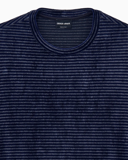 T-shirt regular fit in striped jacquard chenille jersey